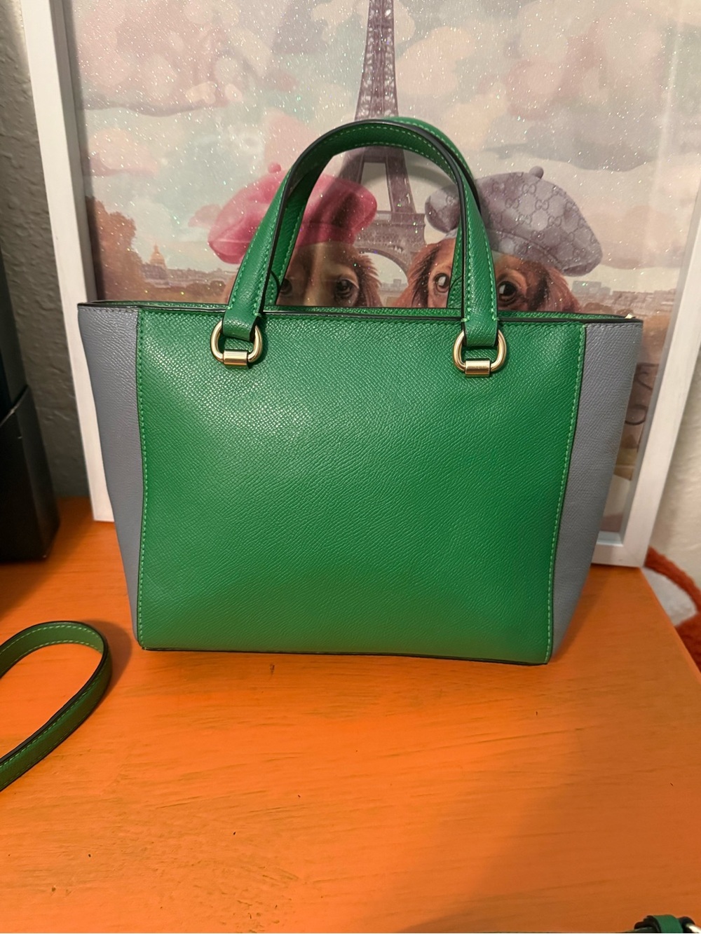 COACH Alice Green and Gray Colorblock Mini Satchel - Picture 3 of 12